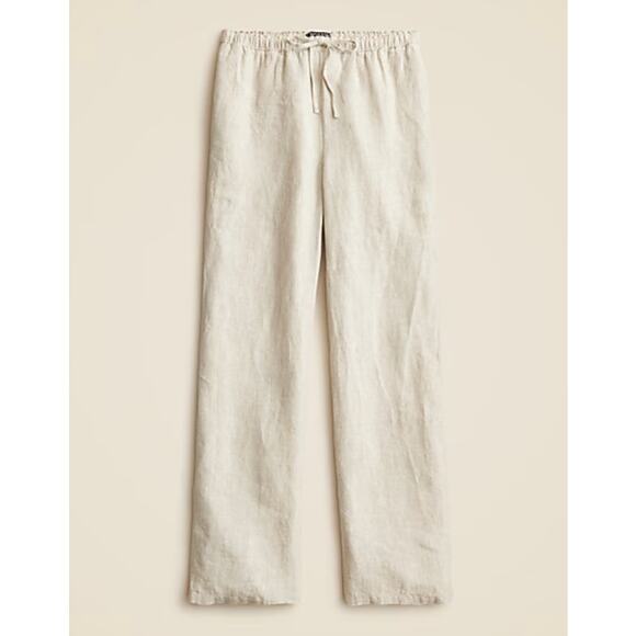 J. Crew Soleil Linen Pants S NWT Flax Cream White CI939 J.Crew Travel Beach - Picture 4 of 5